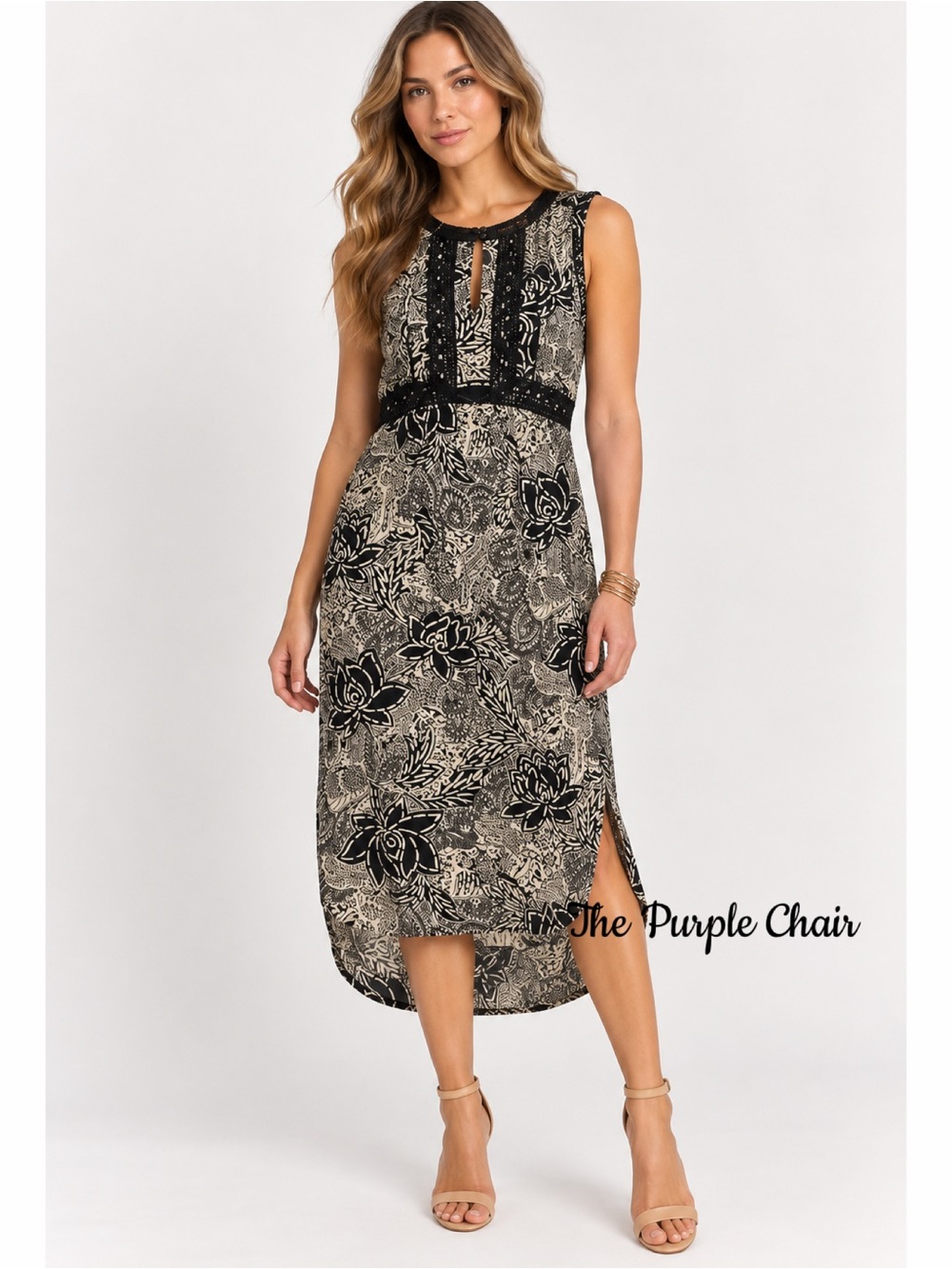 HOLDING HORSES ANTHROPOLOGIE Boho Floral Sleeveless Suraja Dress 12
